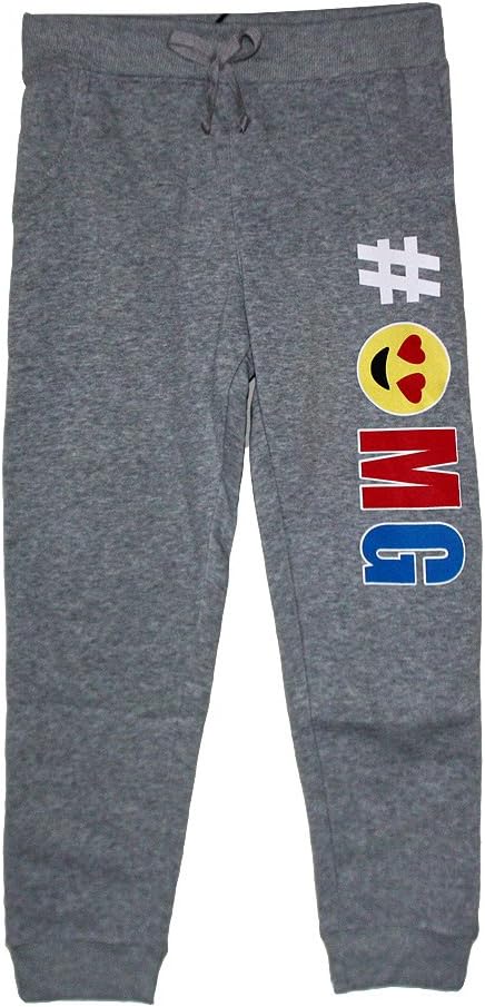 Emoji Fleece Casual Pants Funny Cute Athletic Smiley Face Kids Sweatpants for Girls (4-16)