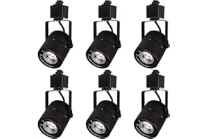 EAGLOD 10W H Track Light Heads,CRI90+ Adjustable LED Track Light Fixtures for Accent Retail Artwork, Linear Track Light H Type -3000K Warm White 120V 24° Angle Halo Type- 6 Pack (Black)