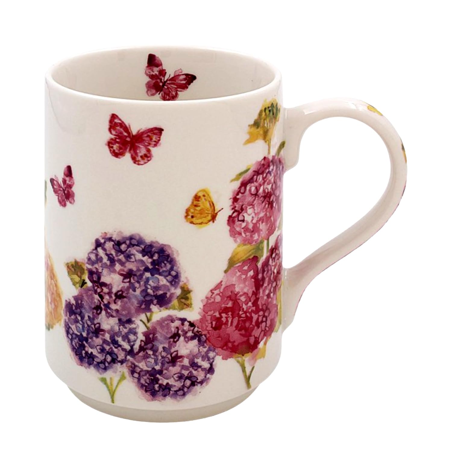 Ceramic Mug Fine China Drinking Coffee Cup Butterfly Blossom Floral Pink Design