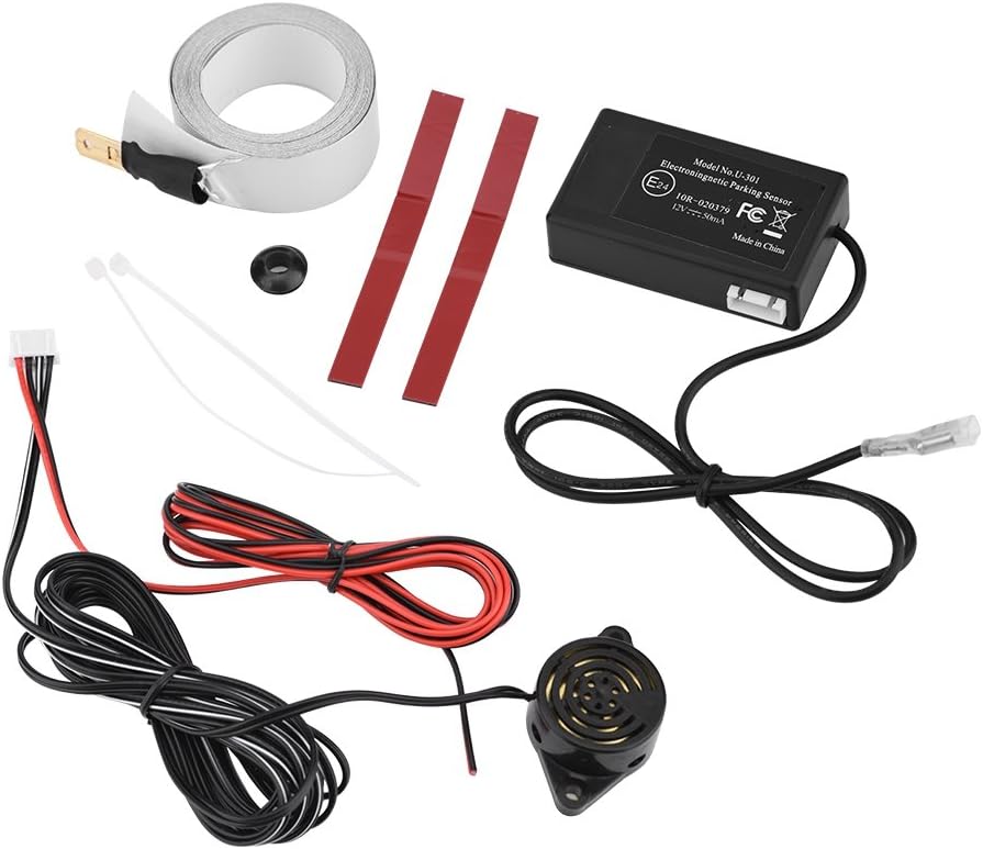 Tangxi 12V Electromagnetic Induction Radar Reversing Alarm with Buzzer U301 Parking Sensor for Car,Truck et RV