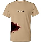 I'm Fine Graphic Novelty Youth Sarcastic Funny T Shirt YM Tan
