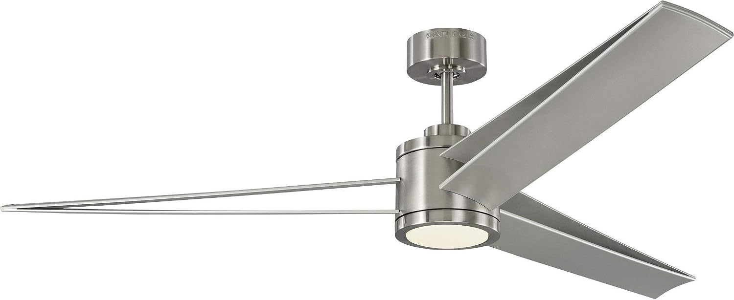 Amazon Com Monte Carlo 3amr60bsd Armstrong Unique Energy Star 60 Ceiling Fan With Led Light And Hand Remote Control 3 Abs Blades Brushed Steel Home Improvement