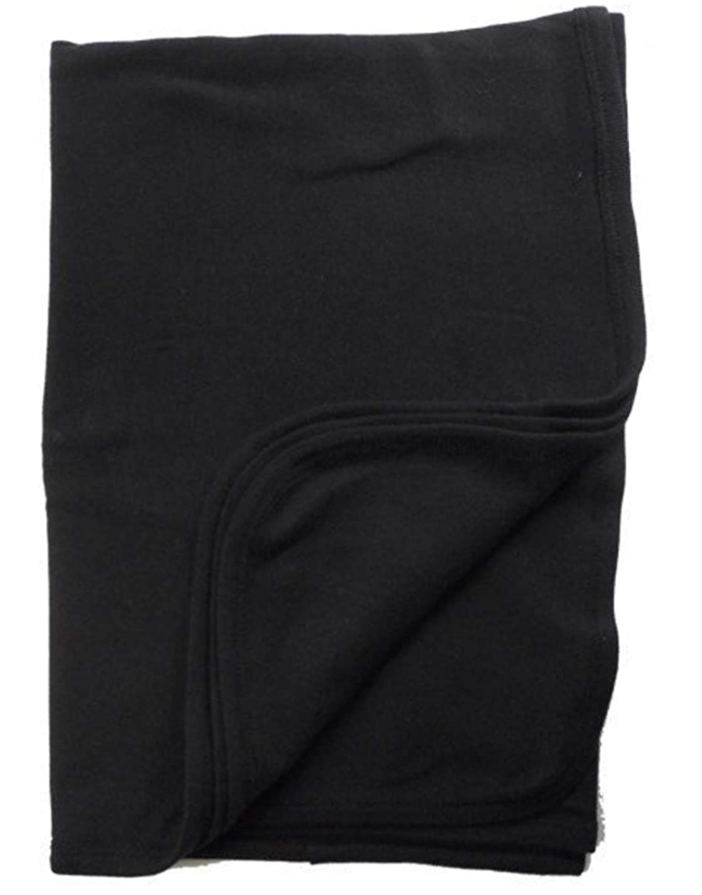 Photo 1 of Baby Black Blank Receiving Blanket, 100% Cotton Fabric for 1-Pack Black (30 x 40 Inches / 100% Cotton Interlock)