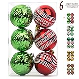 iPEGTOP Christmas Ball Ornaments, 6ct 80mm/3.2