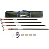 ZIPWALL ZP4 ZipPole 10 Ft Dust Barrier Poles for Remodeling (4-Pack), Black