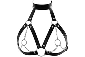 Leather Harness BDSM Bra Women Bondage Garter Belt Body Adjustable Strap Gothic Suspenders Nightclub Outfit Erotic Sex