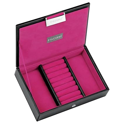 Laundry Storage Organisation Stackers Black Lidded Mini