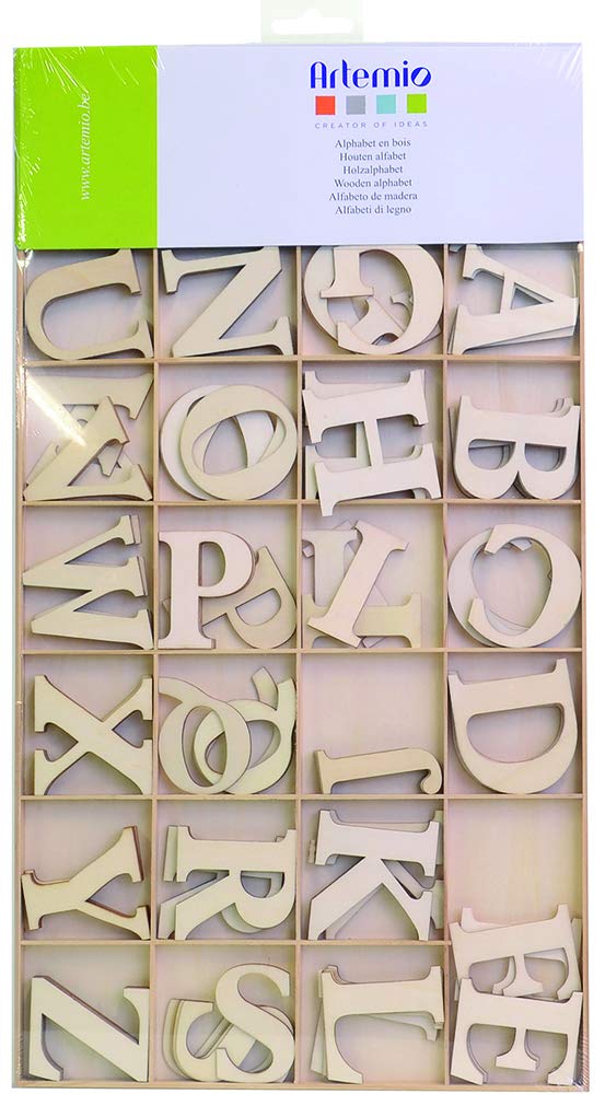 Artemio 6 cm Wooden Alphabet Upper Case, Beige