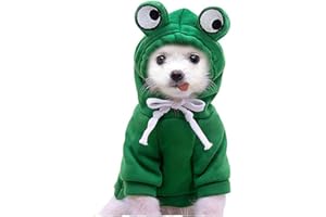 WIZ BBQT Dog Christmas Halloween Costumes,Dog Hoodies for Small Dogs Cats, Cat Puppy Outfits,Yorkie Chihuahua Pomeranian Clothes (X-Large, Green-Frog)