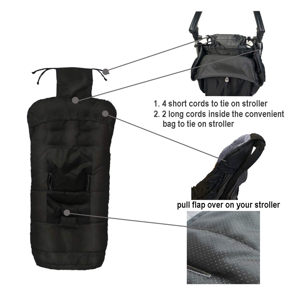 Cozy Baby Sleeping Bag, Toddler Stroller Footmuff, 5 Way Zippers Style for Baby Easy in&Out, Extension Cozy Toes Fits Baby Grows, Foldable with Stroller, Multi-Function, Black : Baby