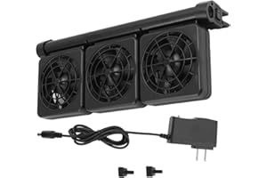 Fish Tank Cooling Fan, Quiet Energy-Saving Aquarium Chiller with Adjustable Wind Speed for 3 Fan Setup US Plug 100-240V