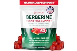 PURIFY LIFE GLP1 Support for Weight Loss - Sugar-Free Berberine Complex Gummies w Ceylon Cinnamon, Milk Thistle, ACV [AMPK Metabolic Activator] Berberine Supplement for Appetite Control, Carb Blocker & Fat Burn