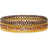 Noessla Beaded Boho Stretch Bracelet Colorful Stackable Crystal Beads Bracelets Trendy Costume Jewelry Mothers Day Gifts for Women