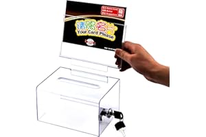 Acrylic ballot box with lock-comment, vote, donate, collect business cards