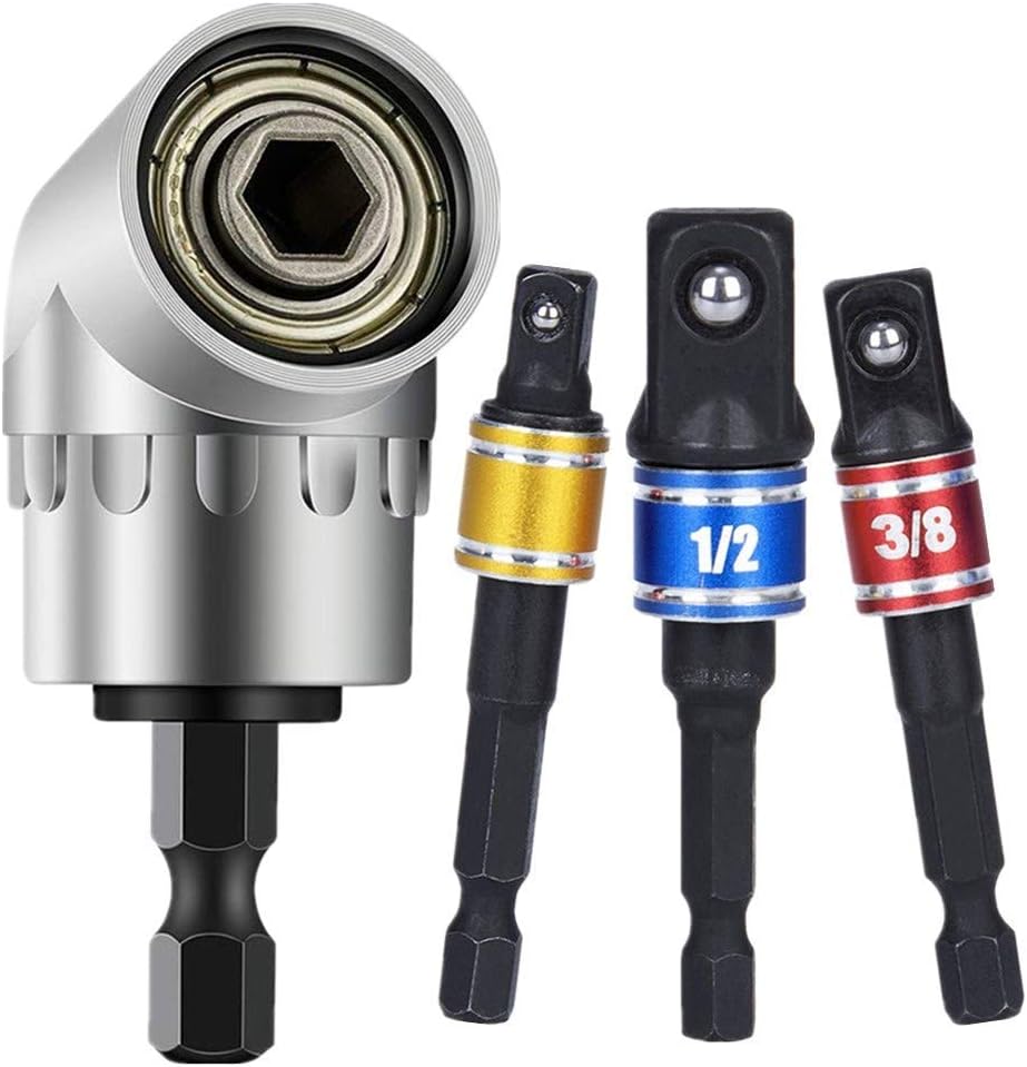 Impact Grade Driver Sockets Adapter Extension Set Drill Bit + Right