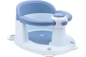ANISION Baby Bath Seat for Babies 6 Months & Up, Non-Slip Infant Toddler Bathtub Bath Seat with Suction Cups (Blue)