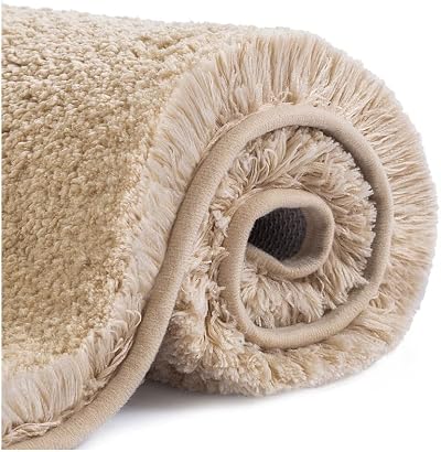 Non Slip Bath Mat Thickened Ultra Soft 50x80cm Beige