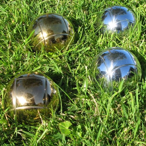 The Day of Games Petanque Bocce Set, 73mm, Gold/Silver