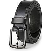 VATAN Men's Genuine Leather Casual Every Day Jeans Belts, Handmade Men Leather Belt with Gift Box