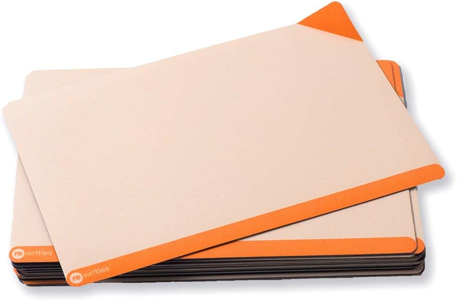 Rewrities Notes - 24 Dry Erase Magnetic Cards 10 x 15 cm - Reusable Notes for Tasks Planning, Projects, Organization (Orange)