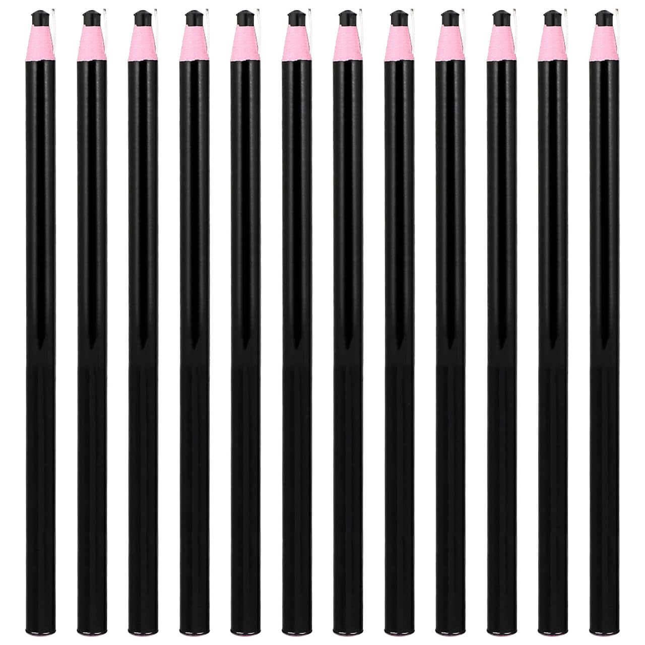 NUOBESTY 12pcs Black Grease Pencils Peel Off Wax Markers Crayon Pencil for Multi Surfaces Marking