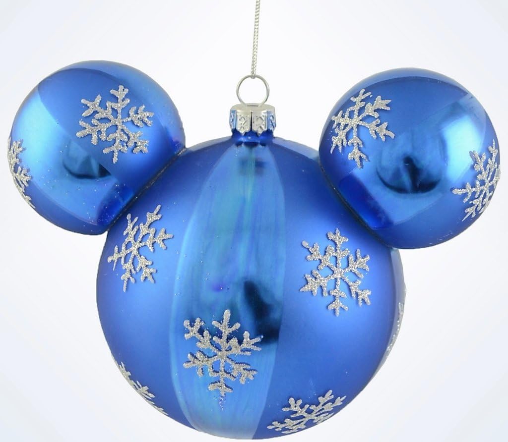 Parcs Disney Mickey Bleu Flocons De Neige Boule De Noël