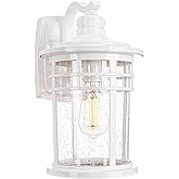 Darkaway Large Outdoor Porch Lights Wall Mount, 15inch Outdoor Wall Sconces with Seeded Glass Waterproof Exterior Lights for 