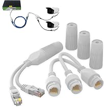 LINOVISION Lot De 2 Répartiteurs PoE Étanchés 12V - Séparateur Ethernet IEEE802.3af/at Pour Caméras Et Appareils