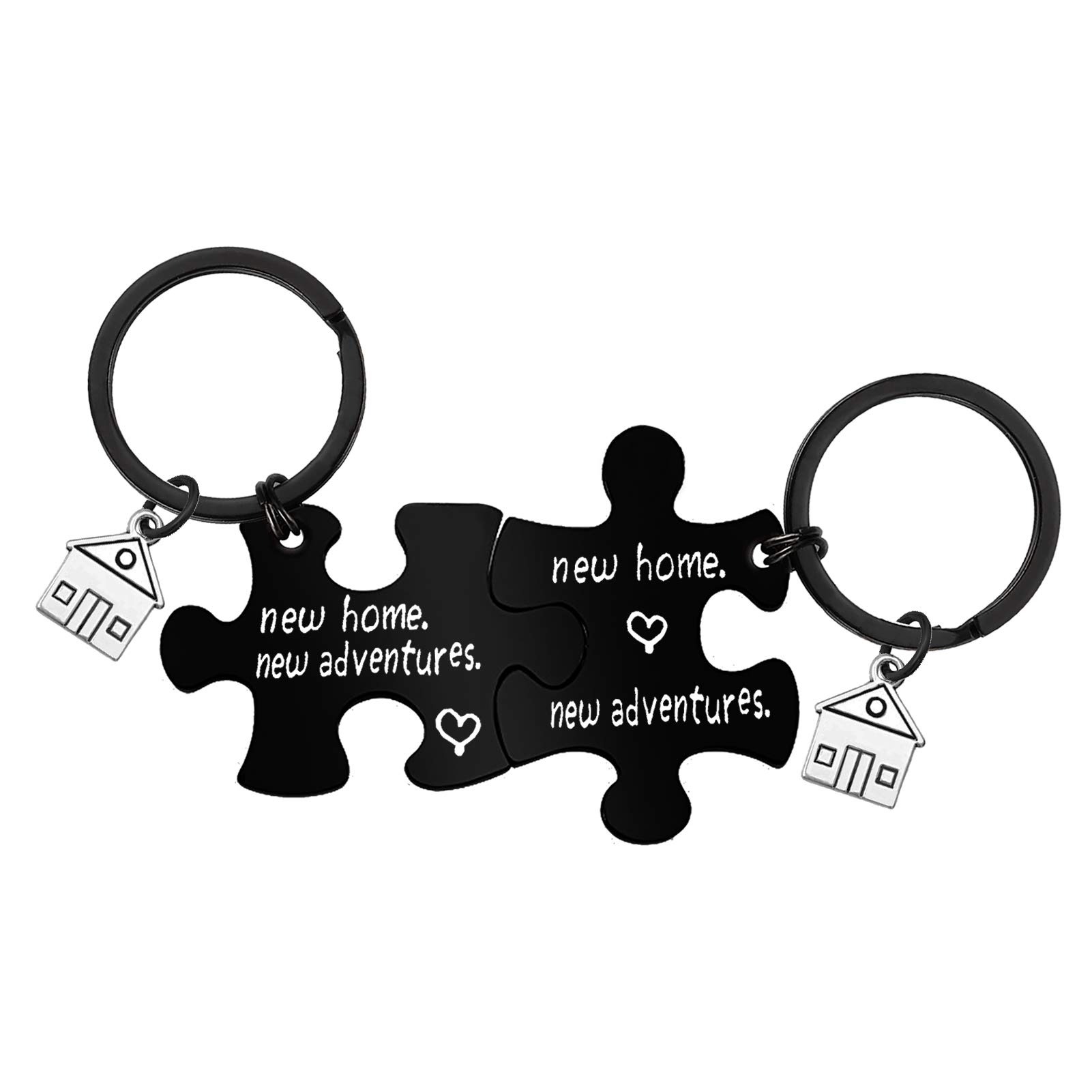 Huwujiu for New Home Keyring Gifts New Home New Adventures Keyring Set Housewarming Gift for New Homeowner First Home Keyring Gifts New House Gifts for Friends Family New Home Owners