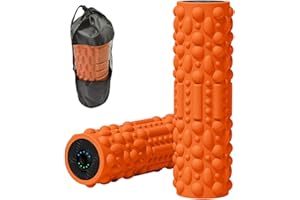 Benustra 5 Speed Vibrating Foam Roller,Electric Foam Roller with 4 Shaped Massage Points & Storage Bag,High Density EVA Foam 