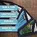 Flowfold Recycled Sailcloth Minimalist Slim Front Pocket Card Holder Wallet - Light Weight - Made in The USA - Cyan