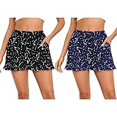 SWOMOG Women's Pajama Shorts Comfy Lounge Bottoms Drawstring Sleep Shorts Casual Pj Boxer with Pockets 1 Pack/2Pack