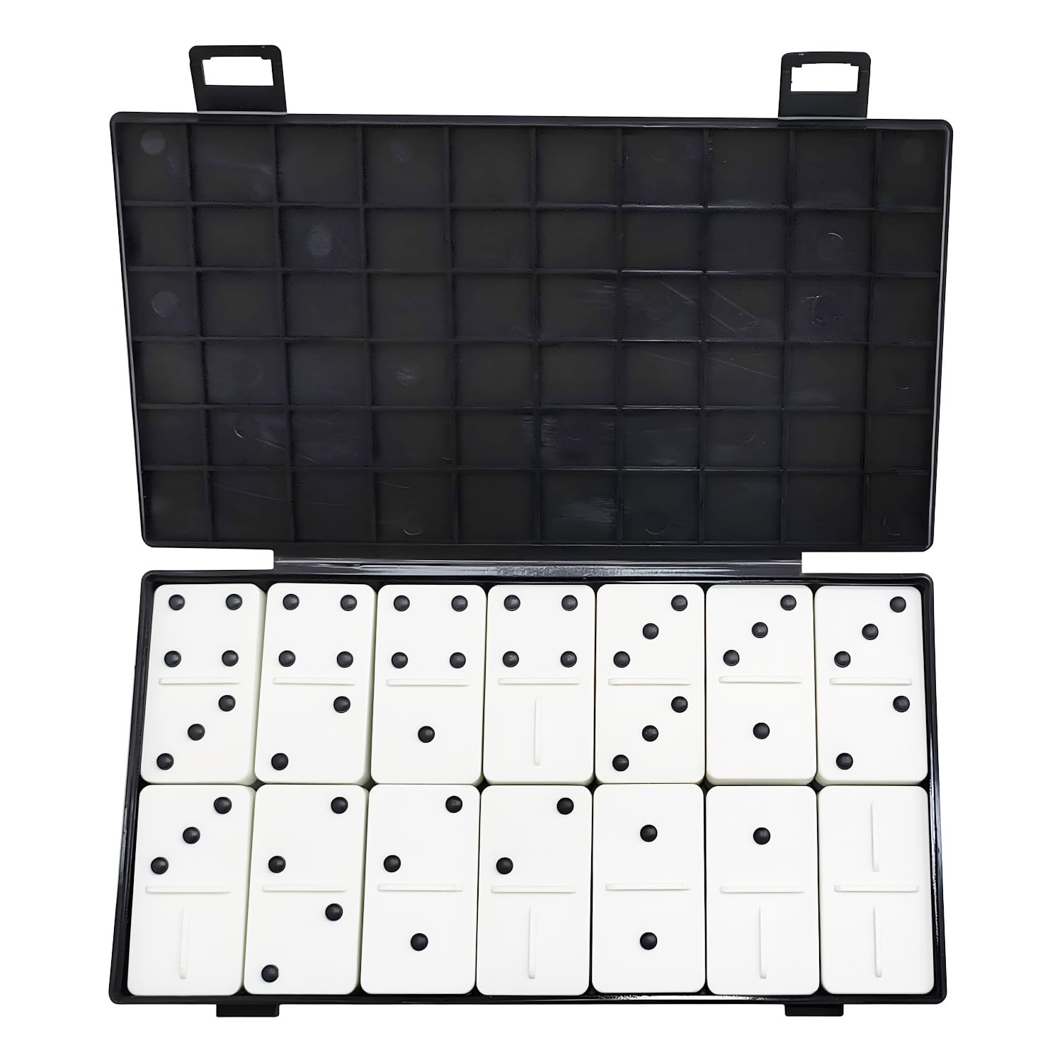 MAUJOY Dominoes Set for Blind, Portable Double 6 Game Set with 28 Pieces, Tactile Sturdy Double - Six Game with Raised Dots for Weak Sight, Visual Impaired & Vision Disorder