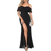 Pinup Fashion Women Plus Size Bridesmaid Dresses - Off The Shoulder Formal Wedding Guest Bridal Shower Long Dress