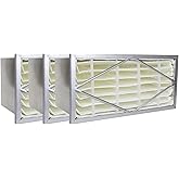 Filterbuy 20x20x6 Air Filter Header (3-Pack), Rigid Cell Filters HVAC (Actual Size: 17.75 x 17.75 x 5.75)