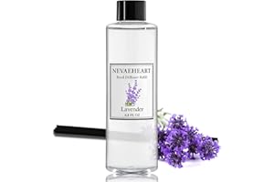 NEVAEHEART Reed Diffuser Refill, Lavender Reed Diffuser Oil with Sticks Set, 6.8oz(200ml) Reed Diffuser Oil Refill Home Fragrance for Bedroom, Bathroom Home Decor