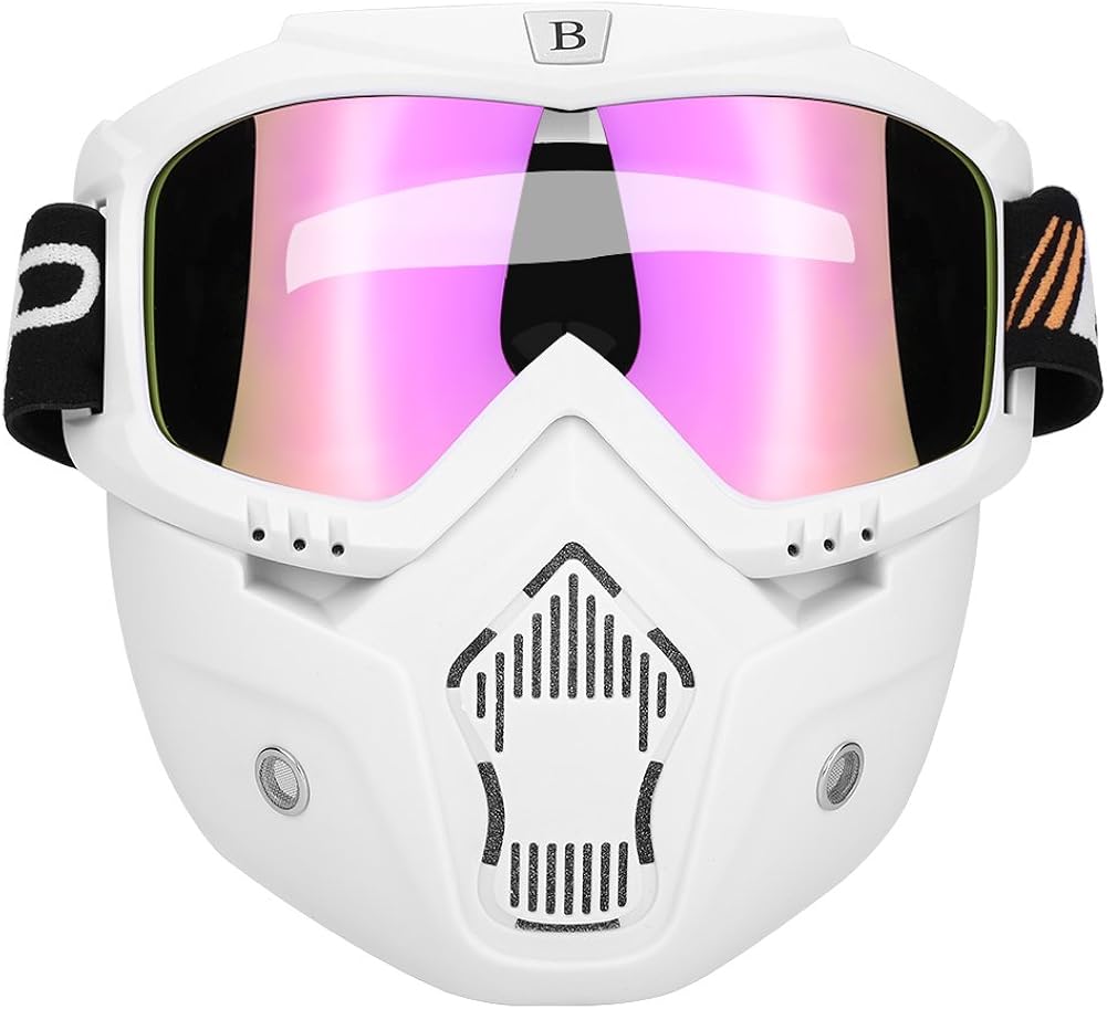 Qiilu Máscara de casco del Moto con Gafas Desmontable Antiniebla para Qiilu Máscara de casco del Moto con Gafas Desmontable Antiniebla para
