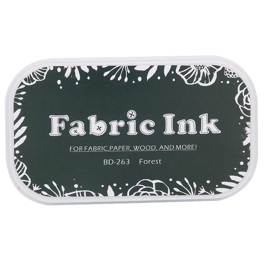 Ink Pads for Stamping, Fabric Ink Pads for Stamping Clothing Permanent, Restore Style Sponge Colored Ink Pad DIY Accessories for Rubber Stamp Paper Cloth (BD-263 Forest Green)