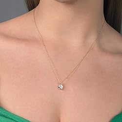 Jewelili 10K Yellow Gold 6.5mm Cubic Zirconia