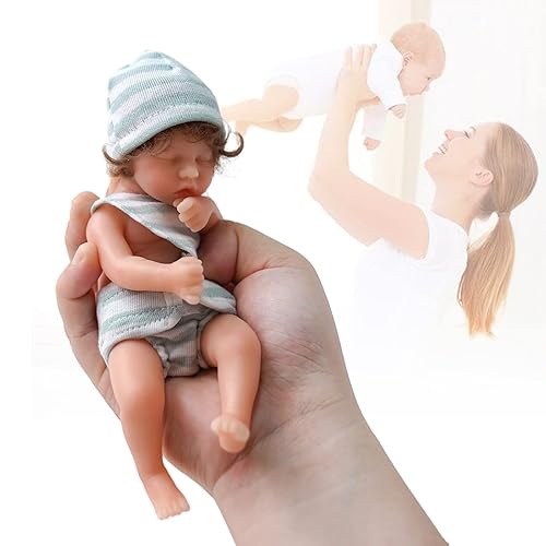JIZHI Miniature Reborn Baby Dolls Silicone Full Body 6-Inch Baby
