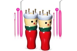 OATIPHO 2-piece Wooden Knitting Loom Set for Kids Includes 6 Random Accessories Diy Spool Knitting Doll Craft Tool