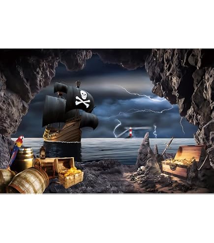 Aquarium-Hintergrund Mit Versunkenem Piratenschiff – 75x45 Cm, Vinyl | Für Meerwasser, Terrarium, Korallenriff