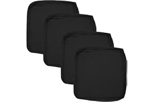 Oslimea Patio Cushion Covers Replacement 24x24x4 inch 4Pack Outdoor Seat Cushion Slipcover Waterproof Outdoor Chair Cushion Covers, Black