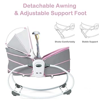 5 in 1 portable baby rocking bassinet