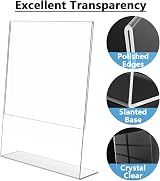 Flow fire A4 Acrylic Sign Holder 5 Pack L-Shape Perspex Menu Display Stand view 4