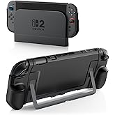 TiMOVO Dockable Case for Nintendo Switch 2 2025, TPU Grip Protective Cover Accessories with Ergonomic Design for Switch 2 Console & JoyCon, Shock-Absorption Anti-Scratch Precise Cutouts, Black