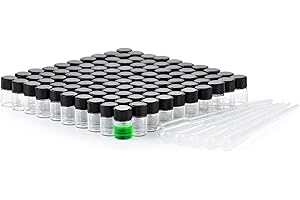 2ml Clear Small Glass Vials 100pcs with Screw Caps(100pcs)…