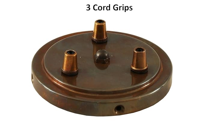 Ceiling Rose 3 Way Multi Drop Outlet With Cord Grip Vintage Retro