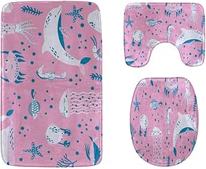 Alfombrilla de baño Juego de toallas Calamar coral Unerwater Ocean Life