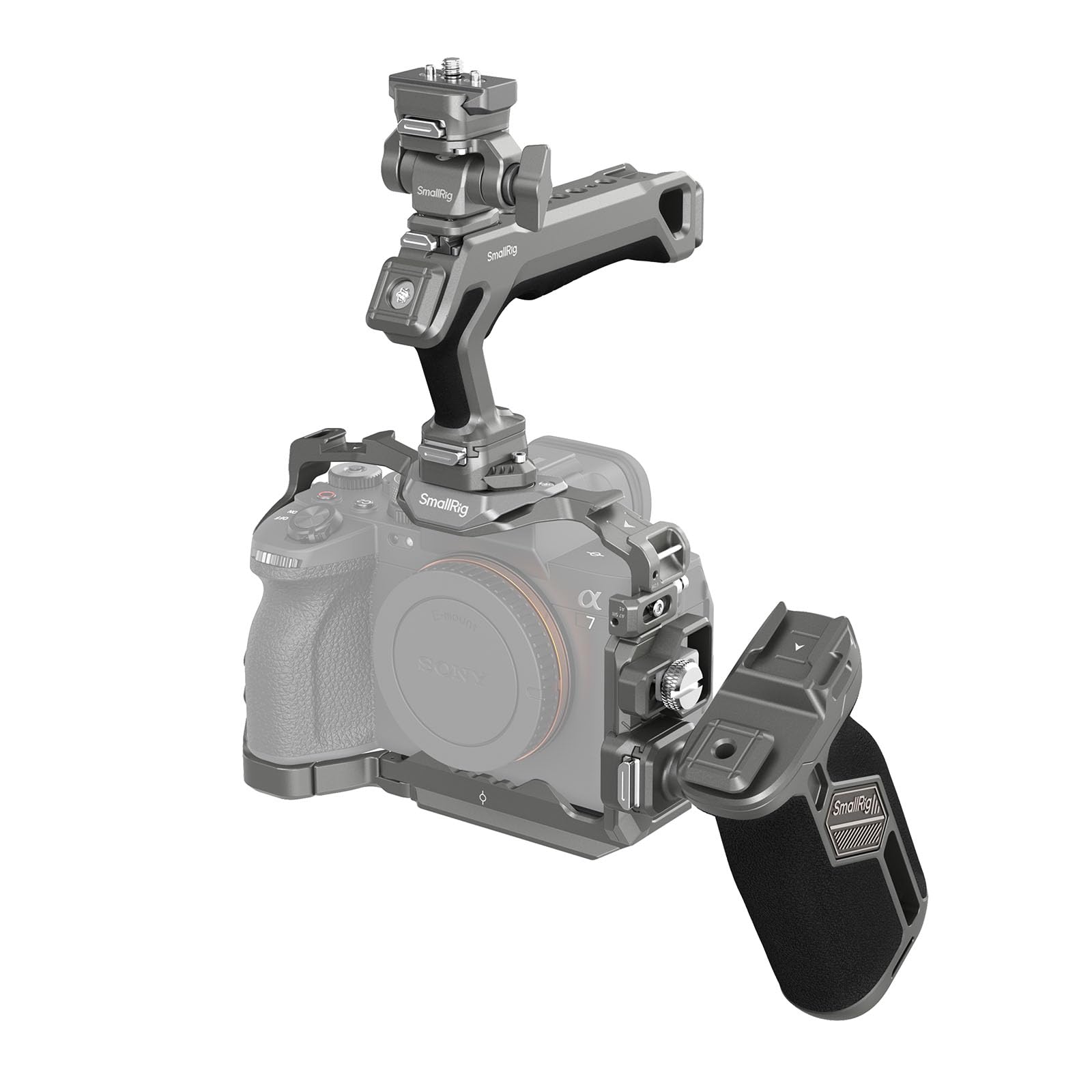 SMALLRIG Cage Kit for Sony Alpha 7R V/Alpha 7 IV/Alpha 7S III, HawkLock Quick Release Advanced Camera Cage with Top Handle, Side Handle, Monitor Mount, Cable Clamp for HDMI - 4539